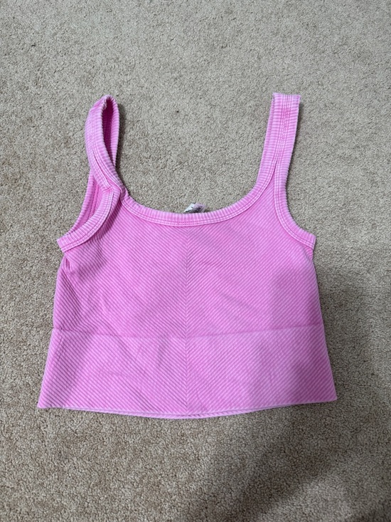 Nikibiki Tops - Nikibiki Pink Ribbed Cropped Tank Top